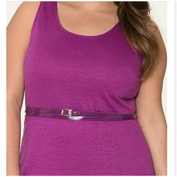 Lane Bryant Linen Chiffon Hem Belted Maxi Dress 14/16 - Picture 2 of 3